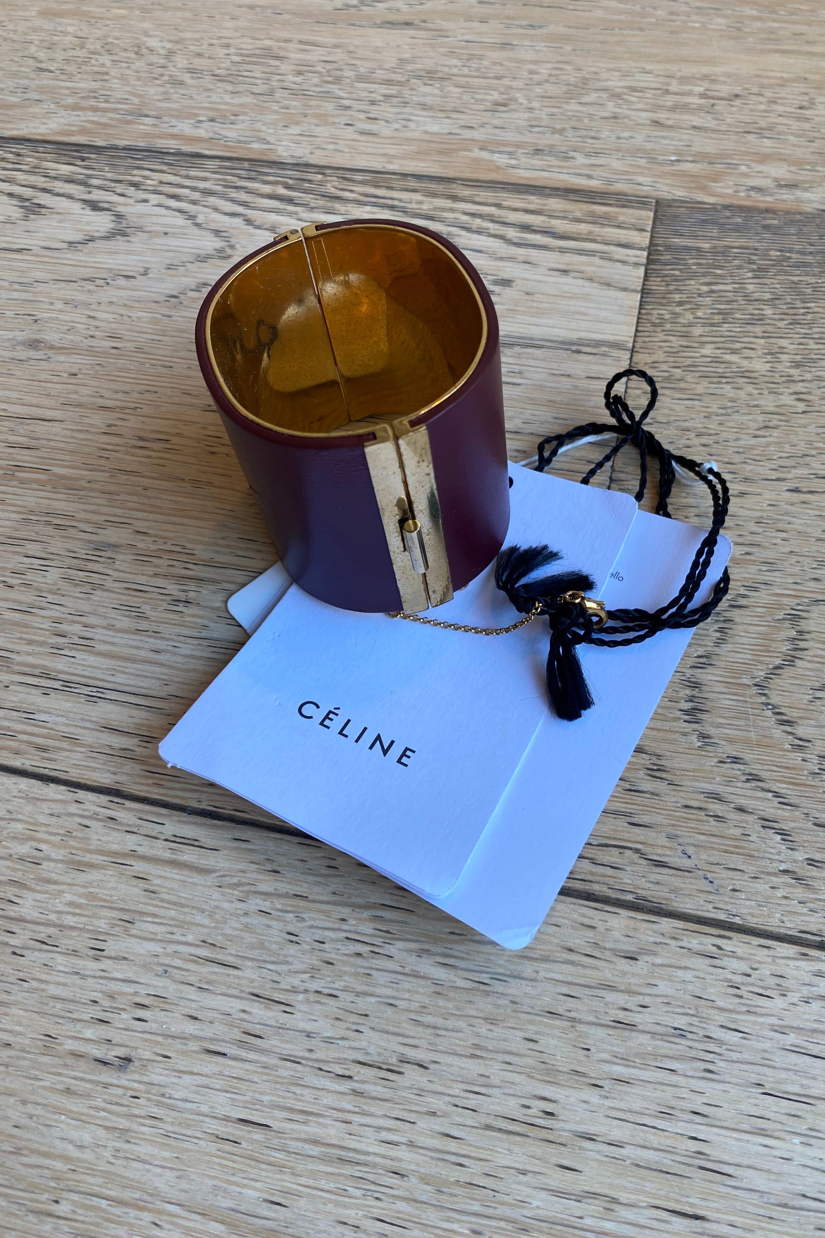 CELINE Les Cuirs leather cuff
