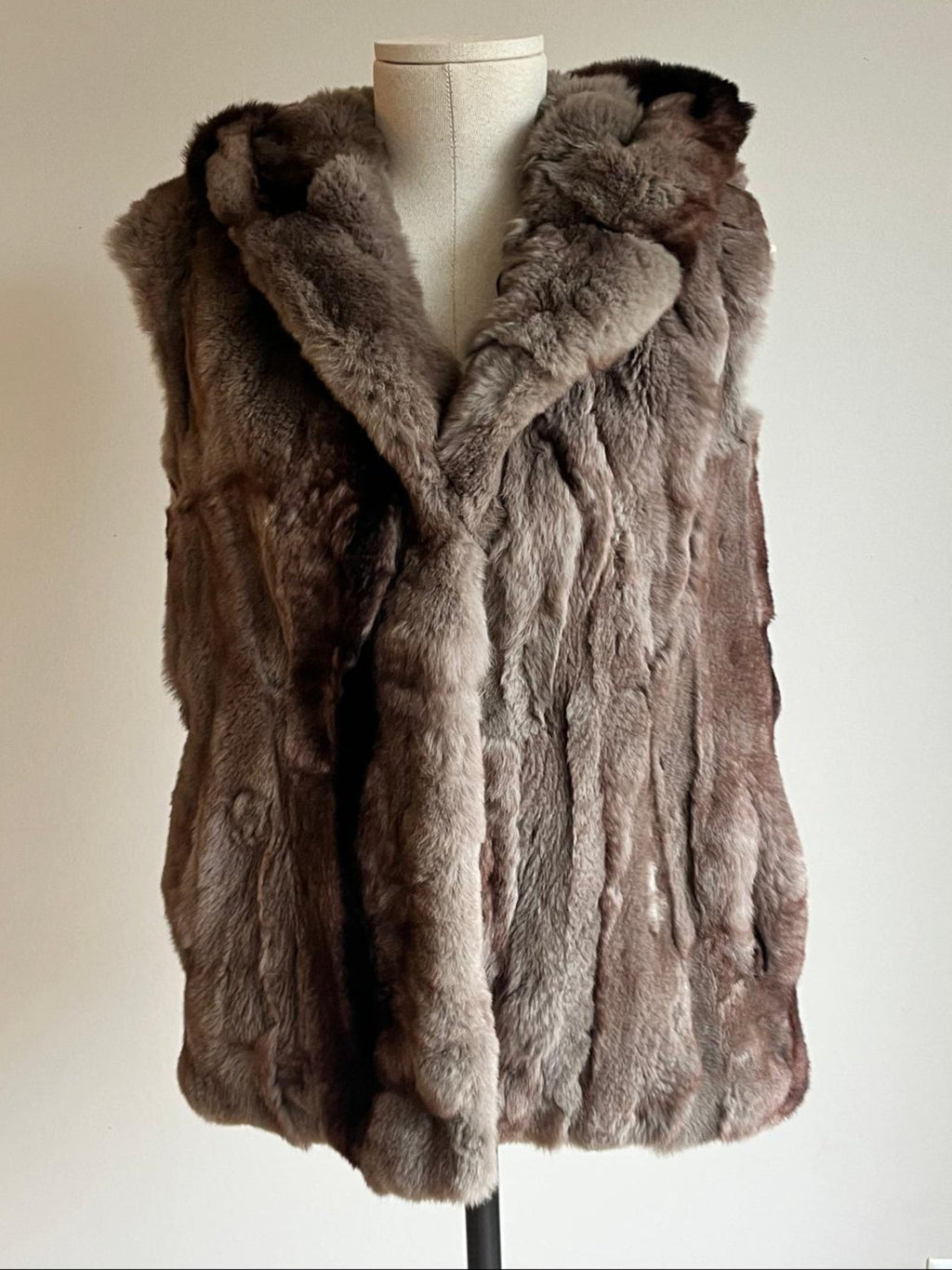 Hooded Fur Gilet - M
